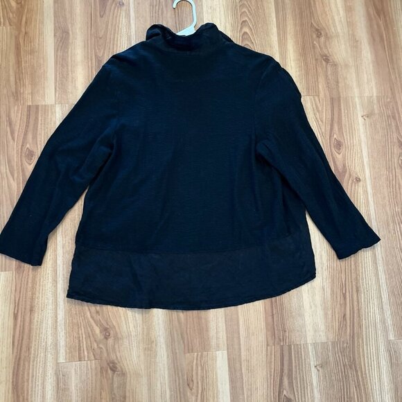 Cut Loose Black100% Linen Drape Open-front Light Weight Cardigan Sz Lr - Picture 3 of 8